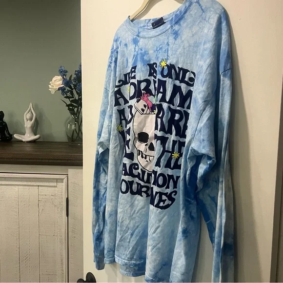 Coney Island Picnic Blue Tie-Dye Long Sleeve Graphic T-Shirt - Size XL - Picture 5 of 8